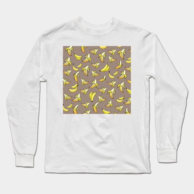 Banana Pattern 4 Long Sleeve T-Shirt by B&K